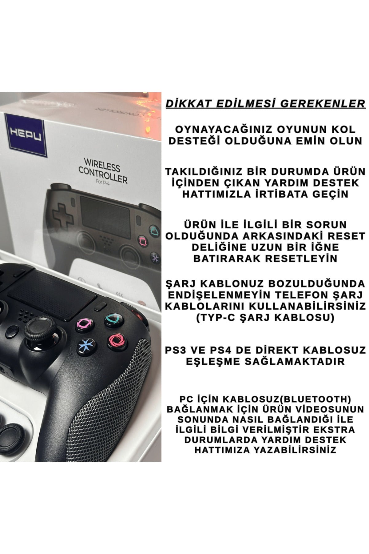 Ps4 Pc Uyumlu Oyun Kolu Tp4-0421 - Titreşimli Tam Fonksiyon Gamepad (Videolu Ürün)