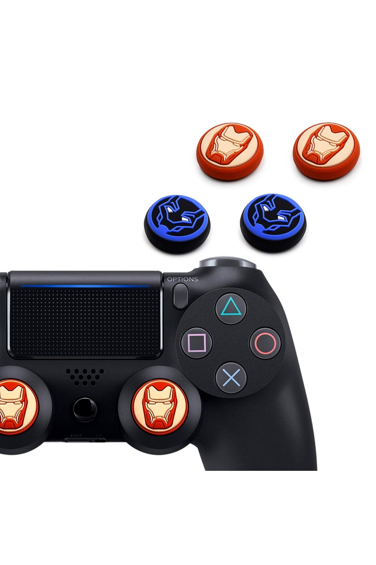 Desenli Sony Ps5/ps4/ps3 Analog Koruyucu Silikon Pad-black Panter