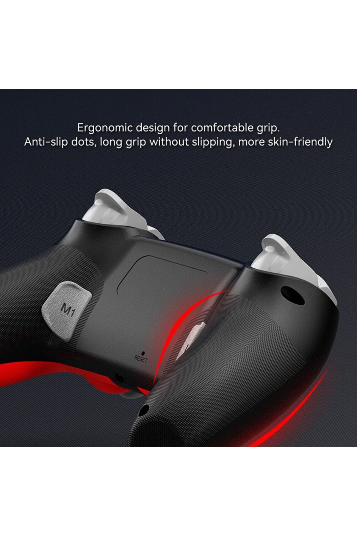 Kablosuz Wireless Ps4 Android Apple Uyumlu iOS Switch Pc Six-axis Oyun Kolu Joystick Siyah-kırmızı