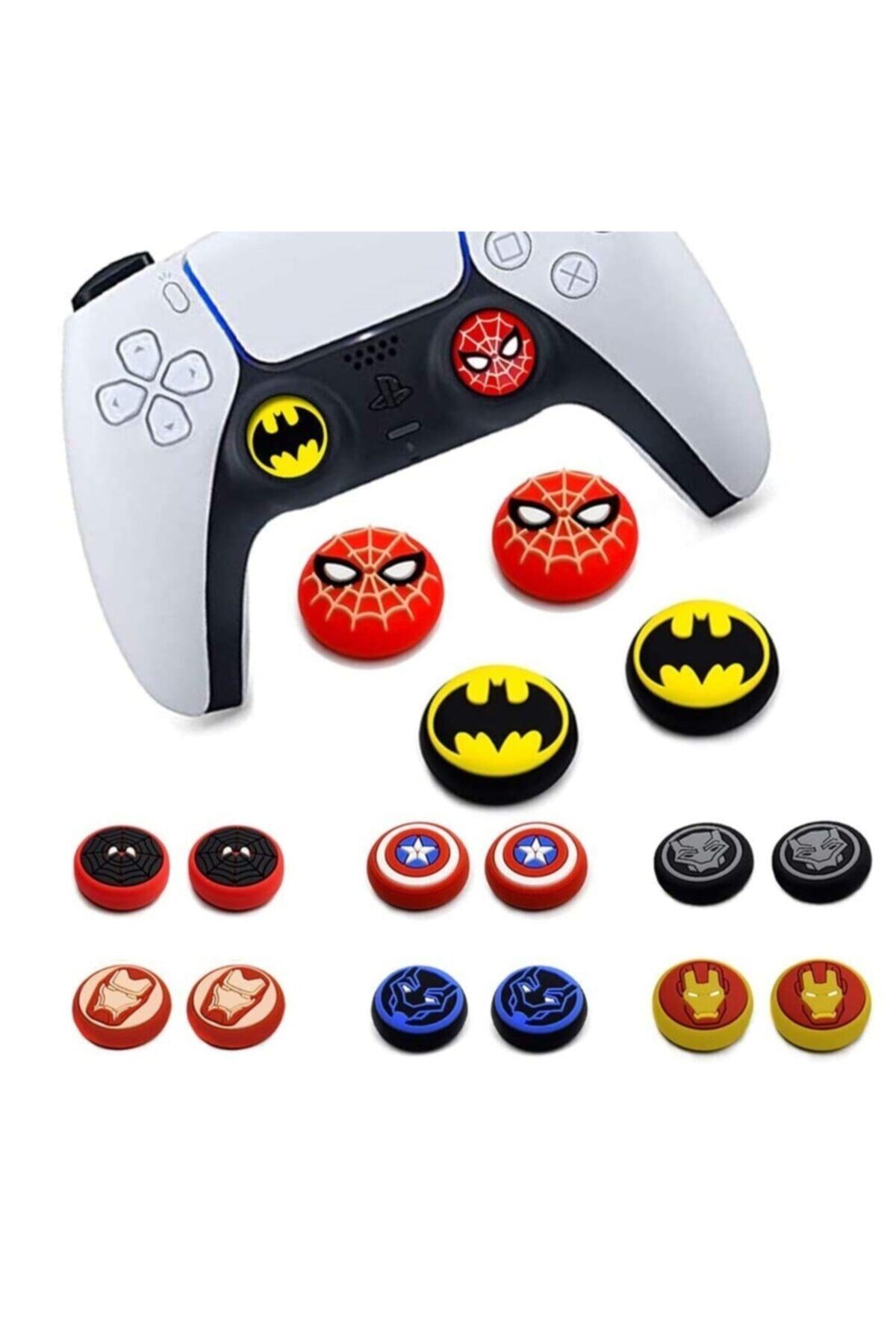 Desenli Sony Ps5/ps4/ps3 Analog Koruyucu Silikon Pad-kaptan Amerika