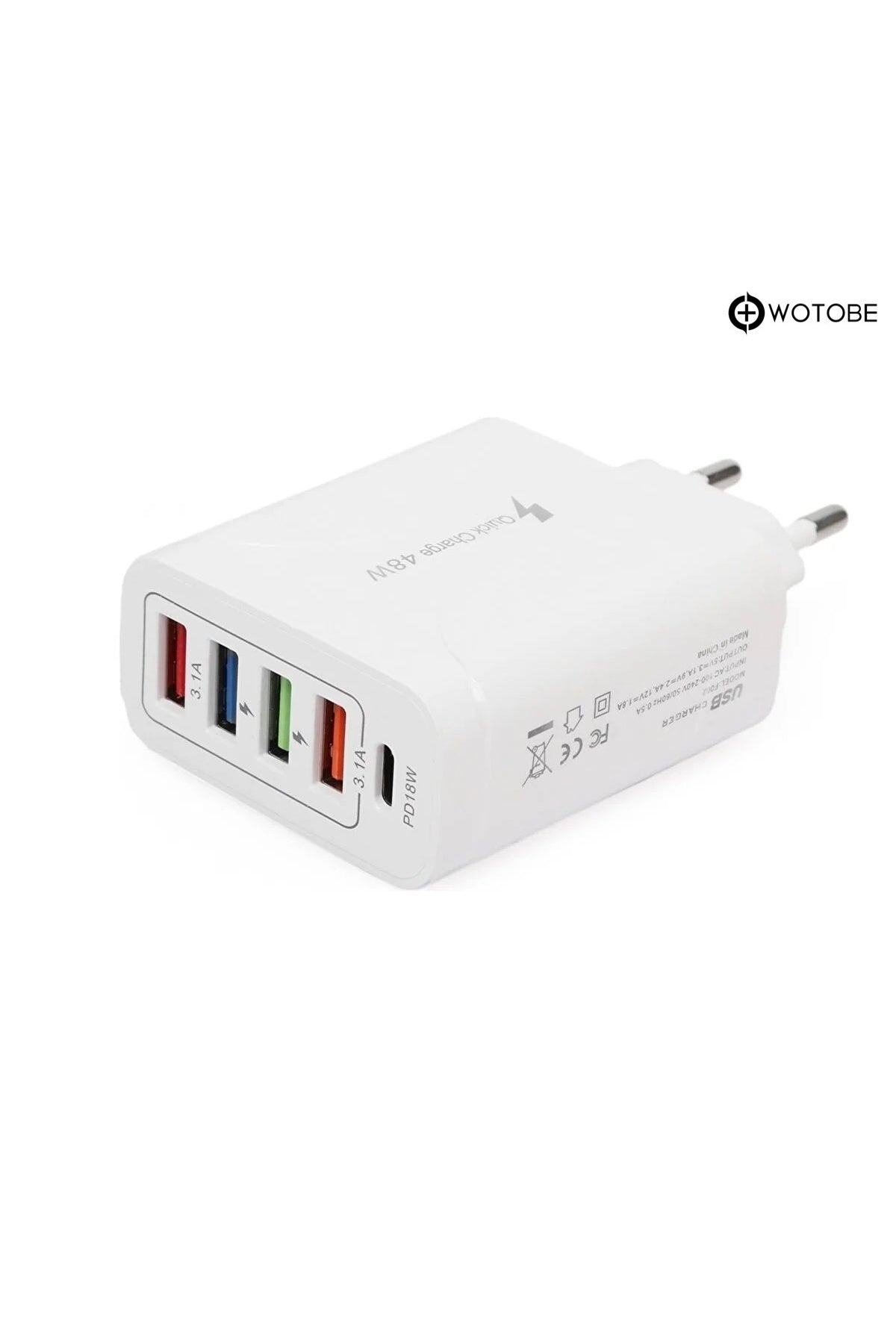 Apple Uyumlu 4 Usb 1 Type c iPhone iPad Samsung Huawei Oppo Xiaomi 48w Hızlı Şarj Başlığı