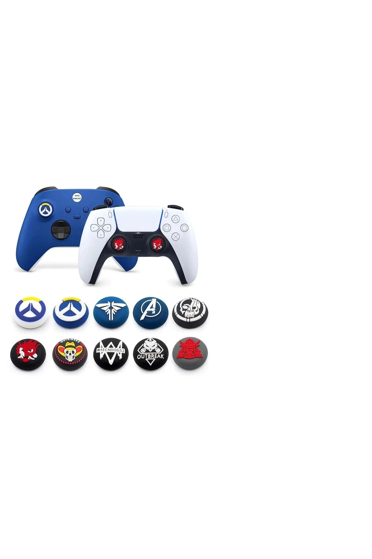 PS5/PS4/PS3/Xbox One/One X/One S/Series X/Series S 3D Analog silikon Koruyucu-4 Adet