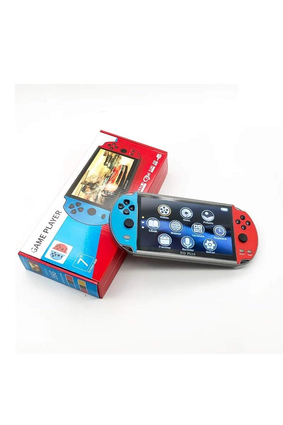 X12 Plus 7'inç Uyumlu Lcd Hd Ekran Tv Out 10000+ Oyunlu Arcade Retro Oyun Konsolu Siyah
