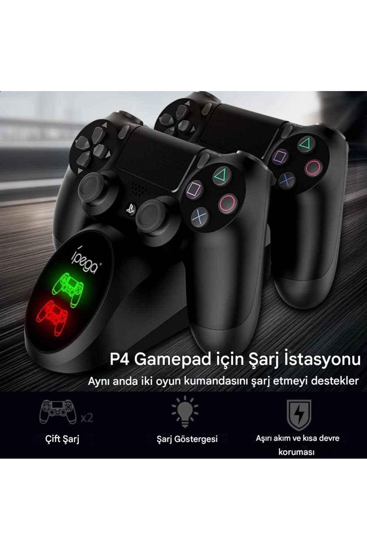 İpega PS4 Kontroller İkili Şarj Dolum İstasyonu Pg-9180