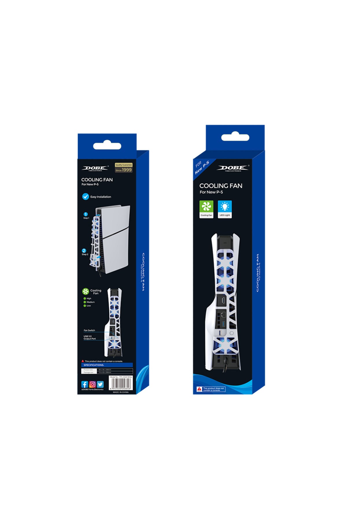 Tp5-3538 Ps5 Slim İçin Led Işıklı Kademeli Güçlü Soğutma Fanı Beyaz