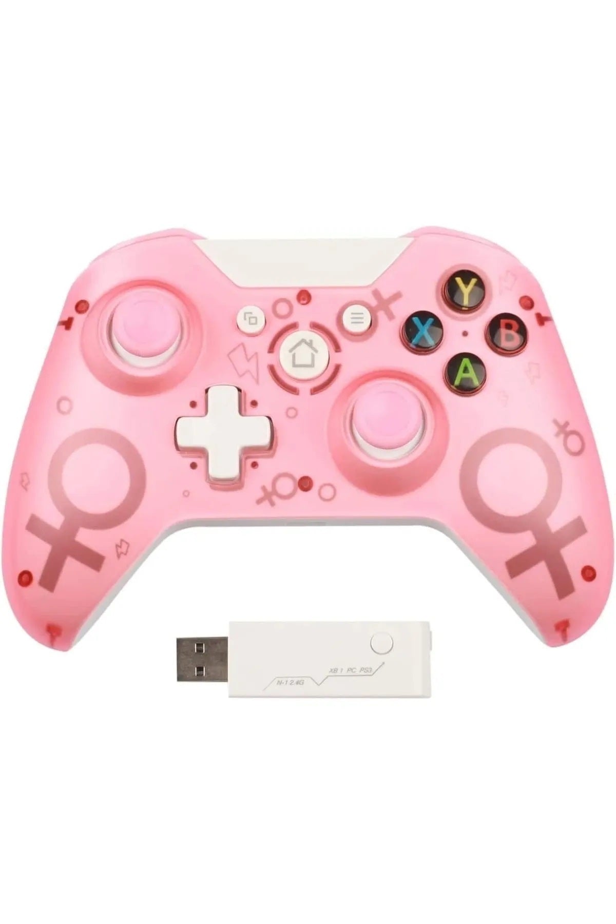 N1 Pc/ps3 Android Tv Uyumlu Kablosuz Gamepad Oyun Kolu Pembe