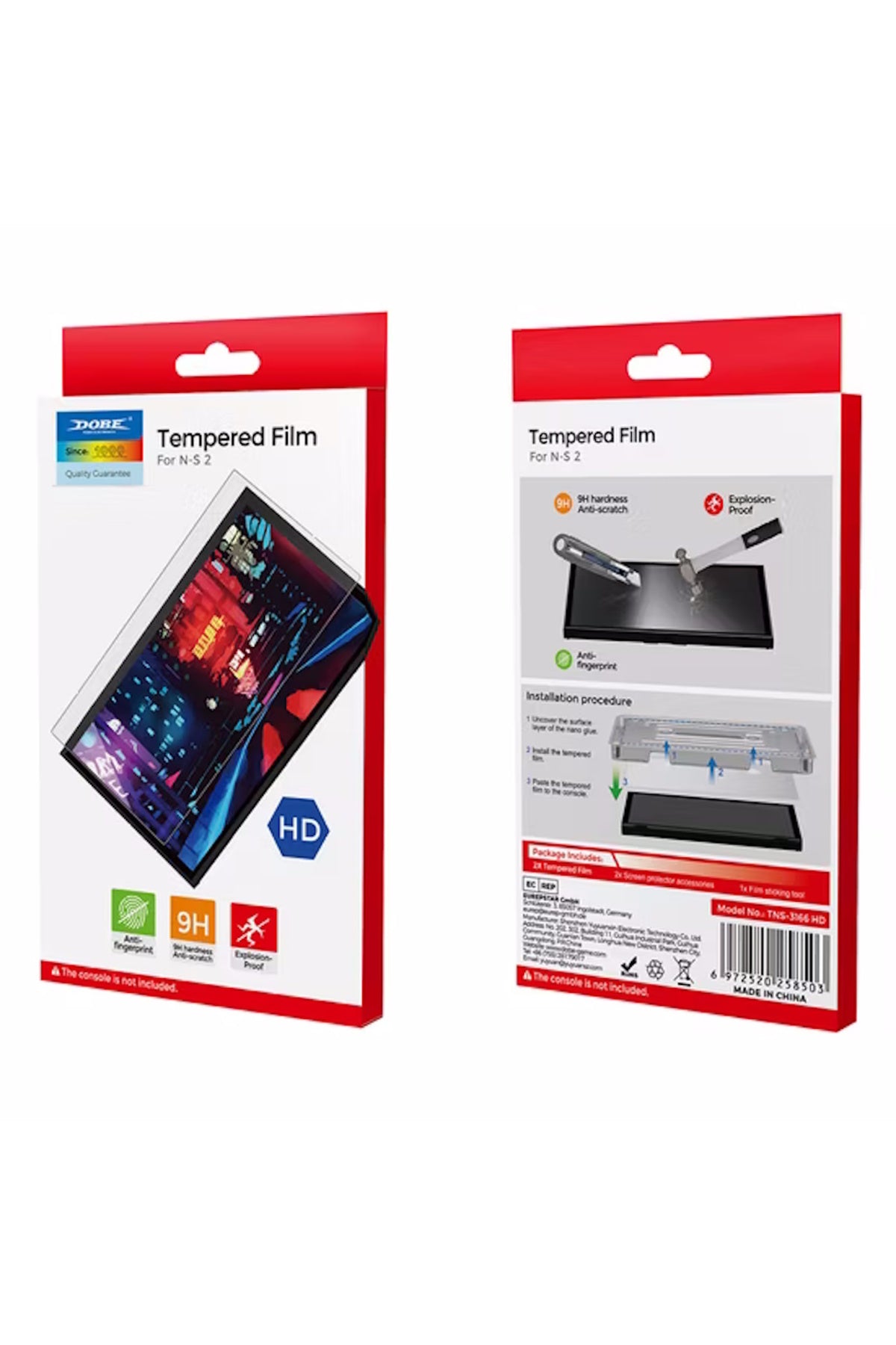 Nintendo Switch 2 Uyumlu HD Temperli Cam Ekran Koruyucu - TNS-3166