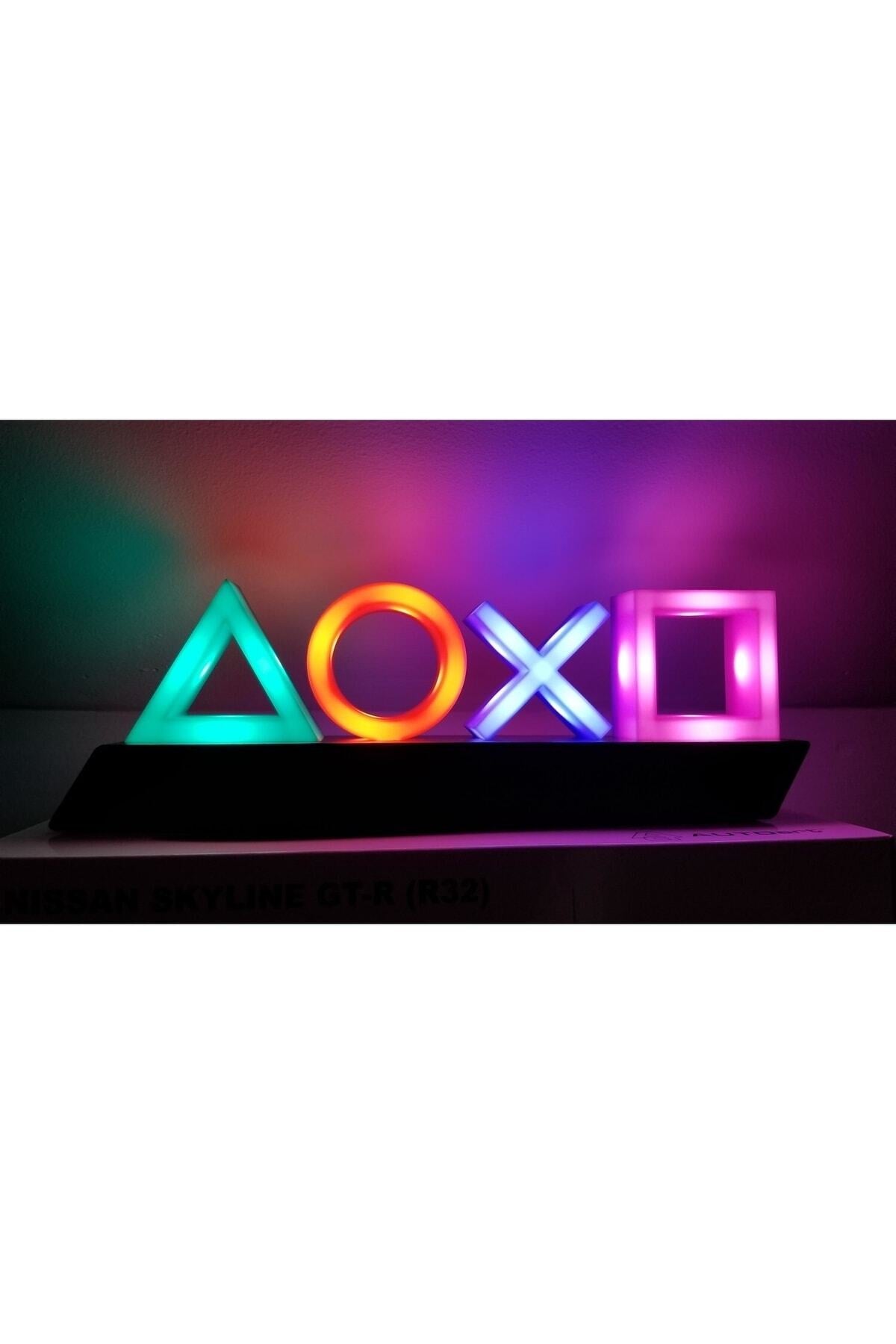 Playstation Icon Light Sese Duyarlı Gamer Oyuncu Lamba Dekor