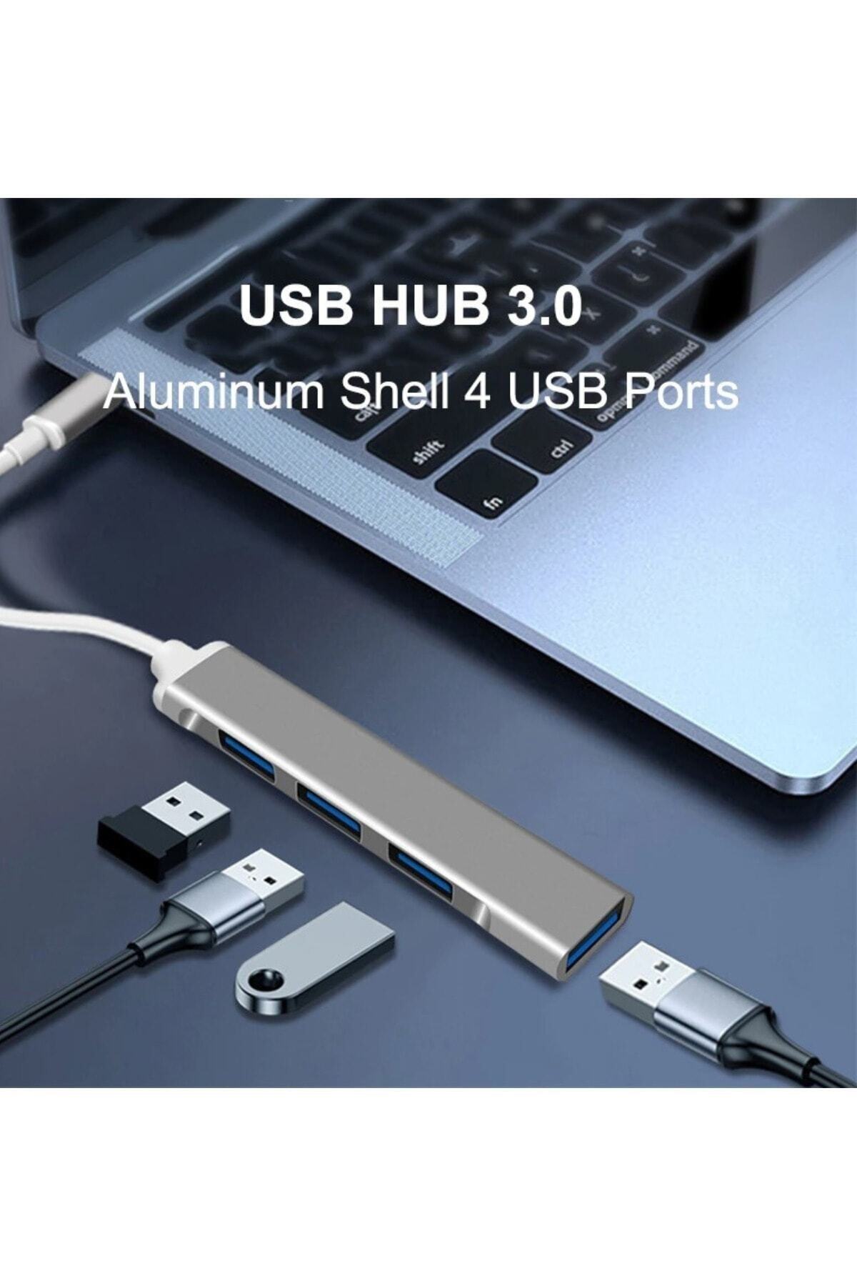 Type C Giriş 4x Usb Hub Otg Cihazı Laptop Notebook Bilgisayar Telefon Televizyon Usb Çoklayıcı