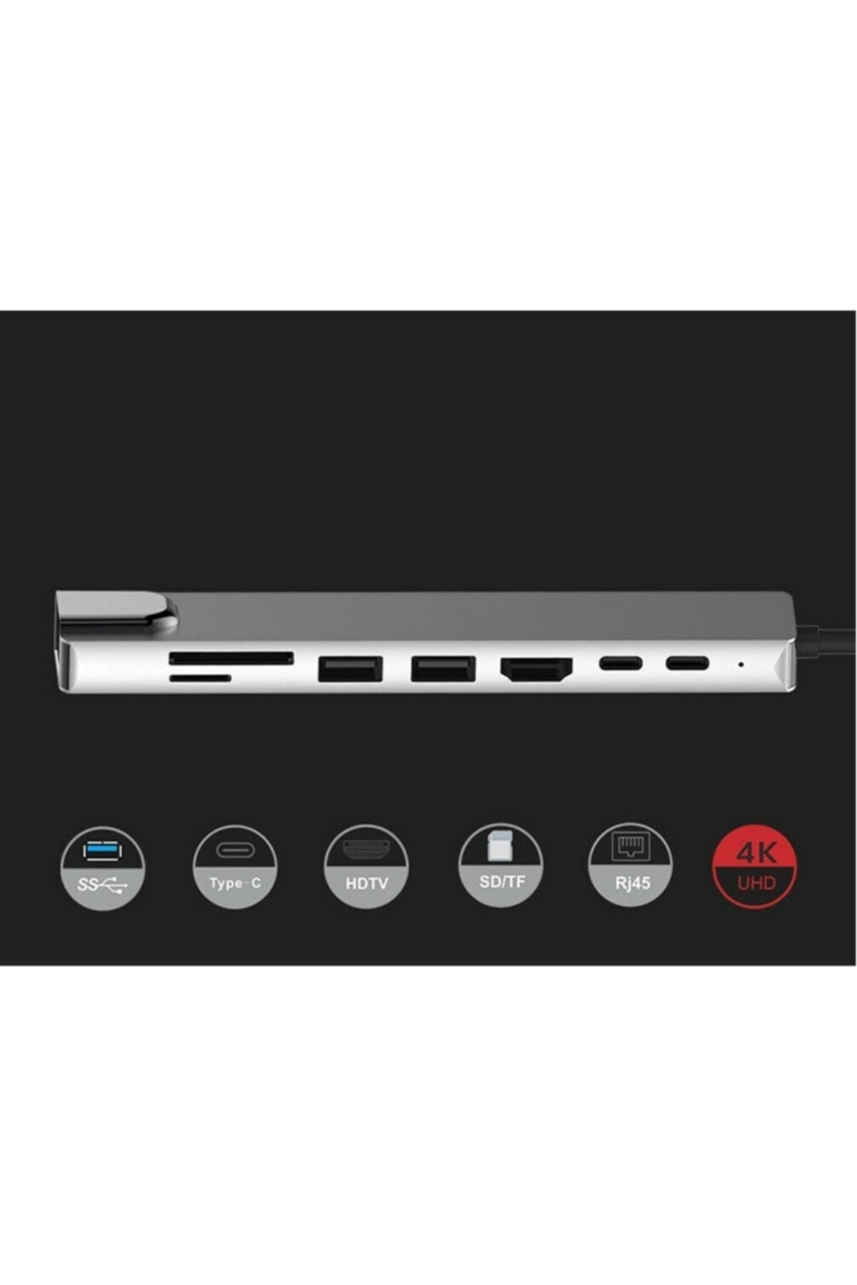 Type-c Apple Uyumlu MacBook Matebook Rj45 Ethernet Usb 3.0 Kart Okuyucu Hdmi Çevirici HDMI