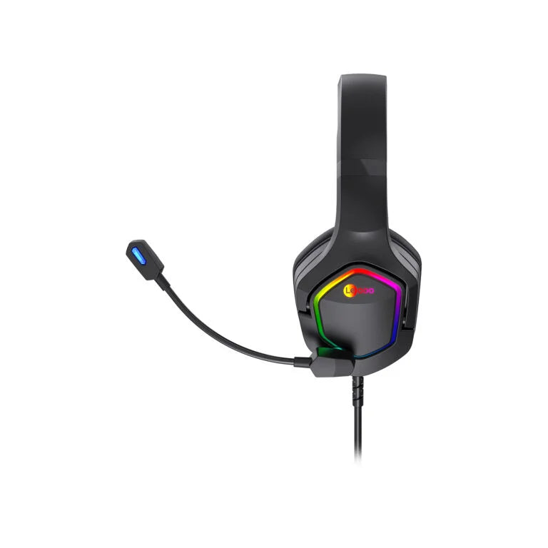 Lecoo HT403 USB Kablolu RGB Aydınlatmalı Mikrofonlu Kulak Üstü Gaming Kulaklık Siyah