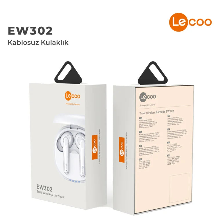 Lecoo EW302 Bluetooth 5.1 Kablosuz TWS Mikrofonlu Kulak İçi Kulaklık Beyaz