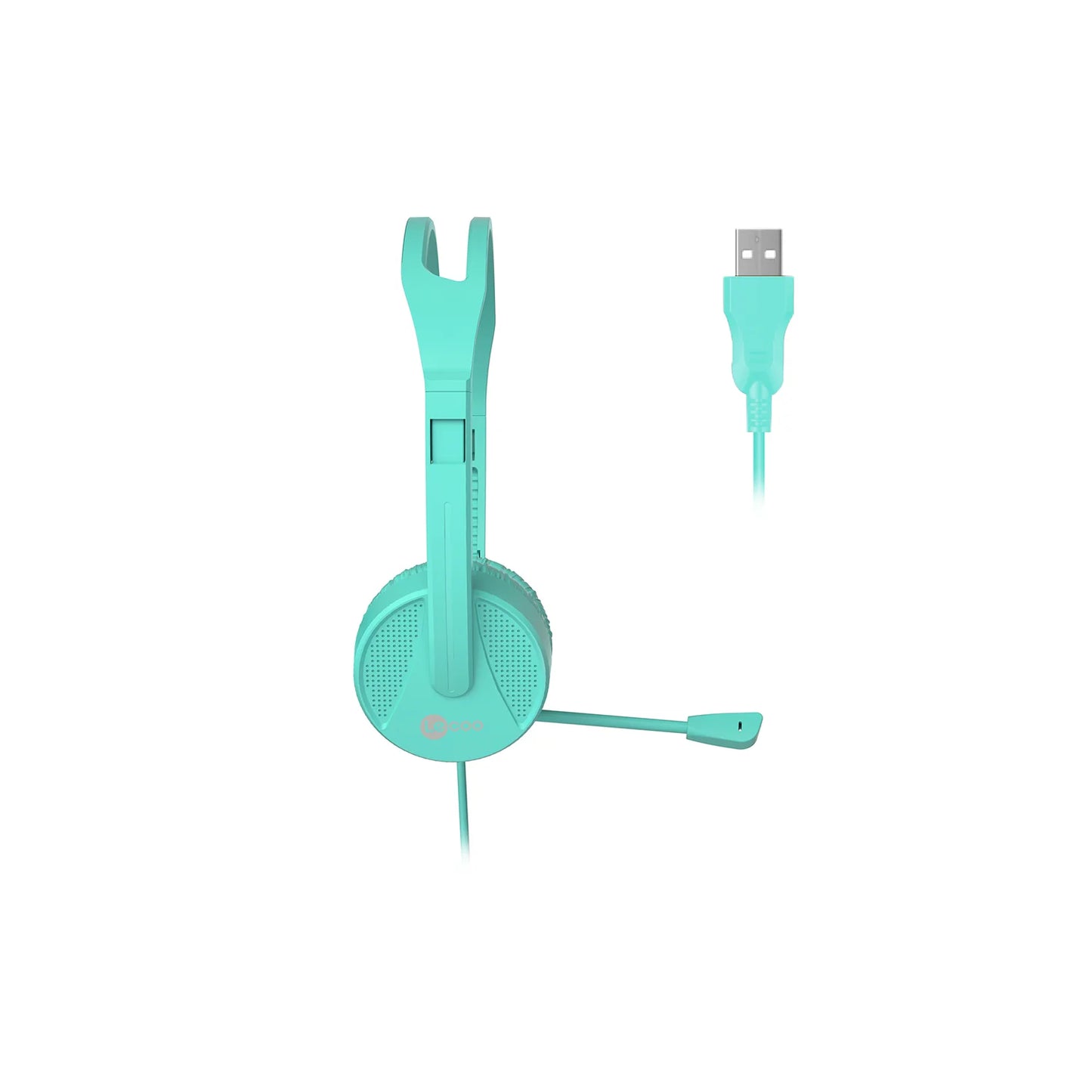 Lecoo HT106 USB Kablolu Mikrofonlu Kulak Üstü Kulaklık Turkuaz