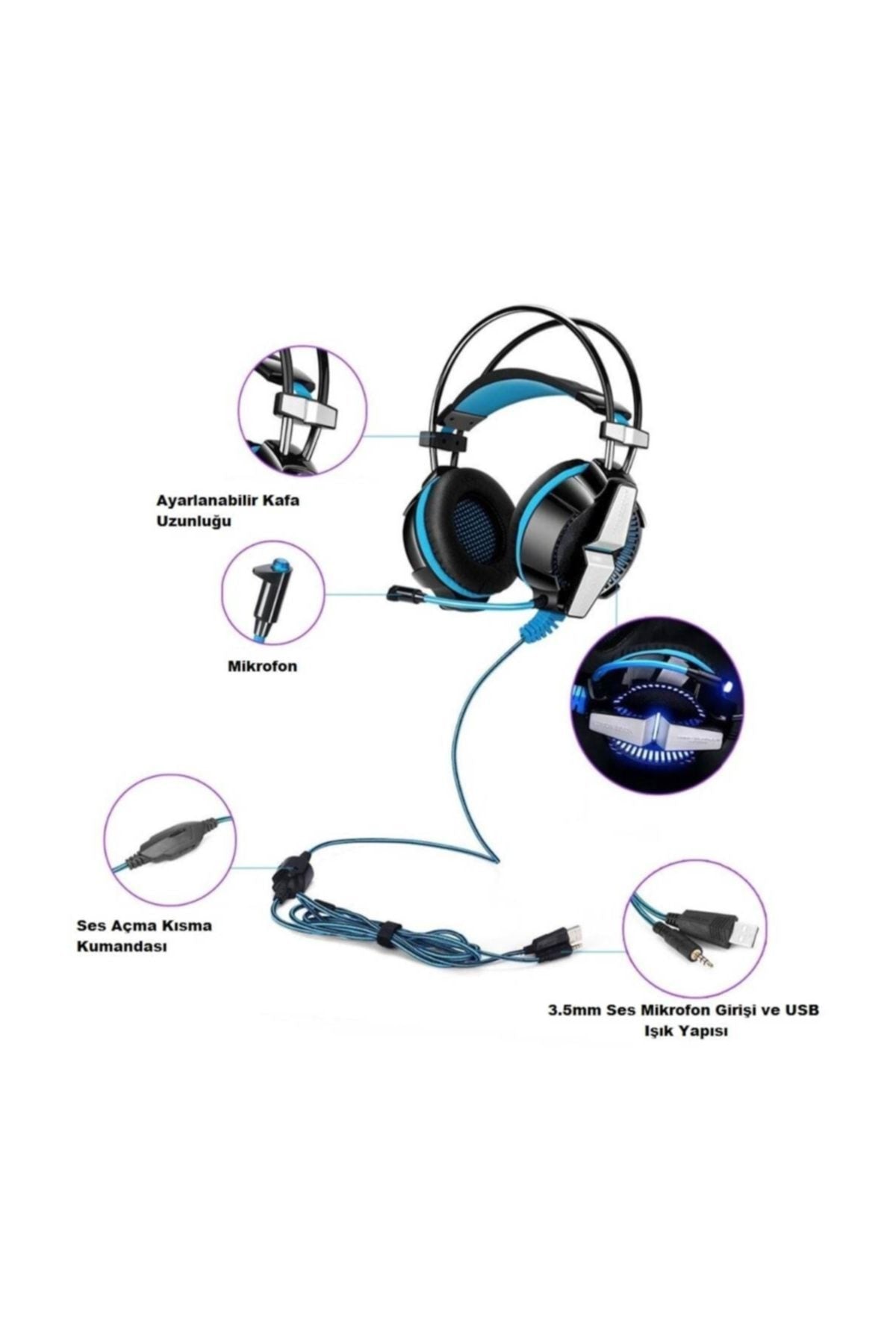 Gs700 Oyuncu Gamer Seri Pc-xbox One-ps4 Uyumlu Kumandalı Kulaklık