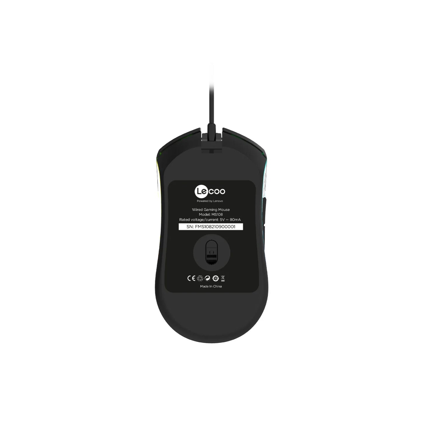 Lecoo MS108 Kablolu RGB LED Aydınlatmalı 6400DPI 7 Tuşlu Oyuncu Mouse Siyah