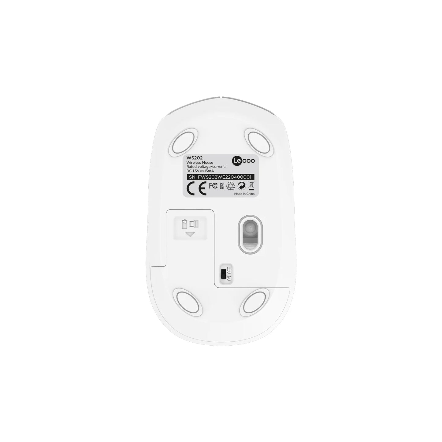 Lecoo WS202 Kablosuz 1600DPI 4 Tuşlu Optik Mouse Beyaz