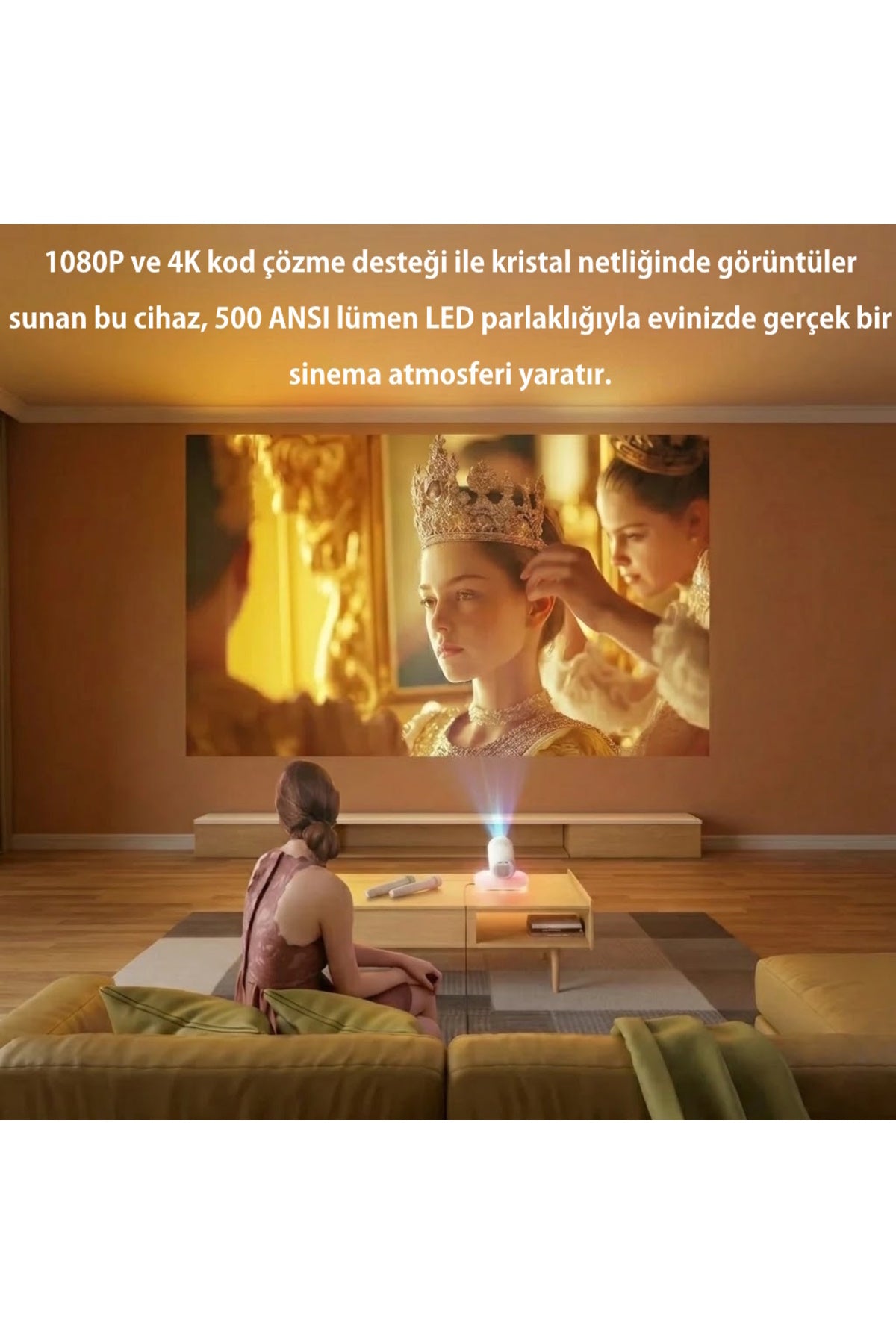 Taşınabilir Akıllı Mini 4K Projeksiyon Cihazı - K8
