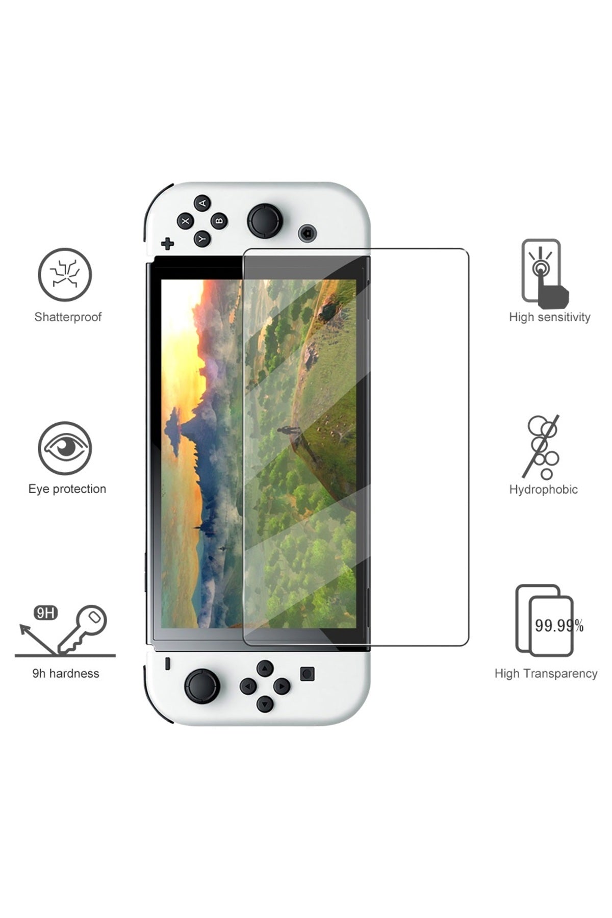 Nintendo Switch Oled Ekran Koruyucu 9h Nano Temperli Cam