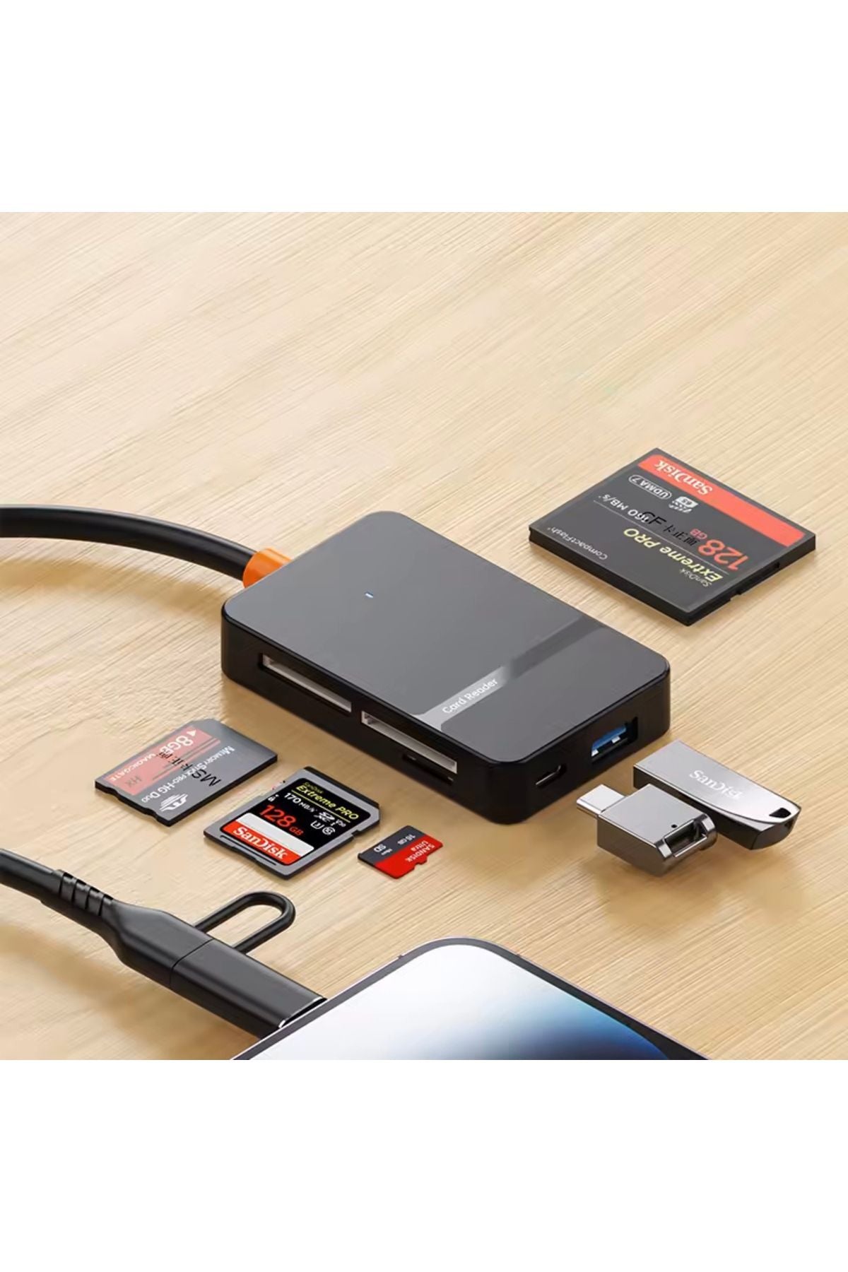 Ads-315 5-gbps Usb-c + Usb 8in1 Port Ms Cf Tf/sd Dhc Sdxc Kamera Kart Okuyucu HDMI