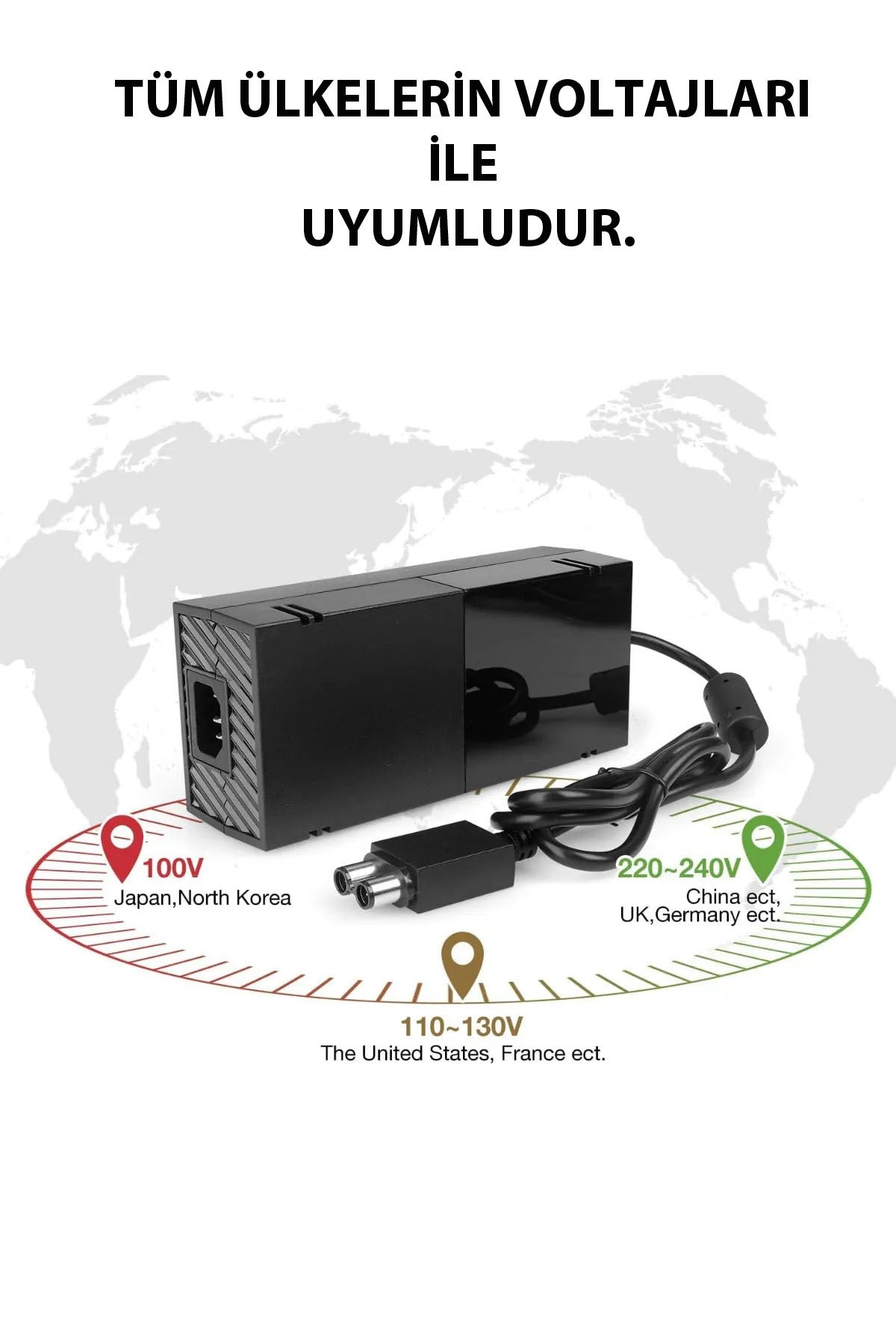 Xbox One Güç Adaptörü Tr Priz Uyumlu 100-240 Oto Voltaj Destekli