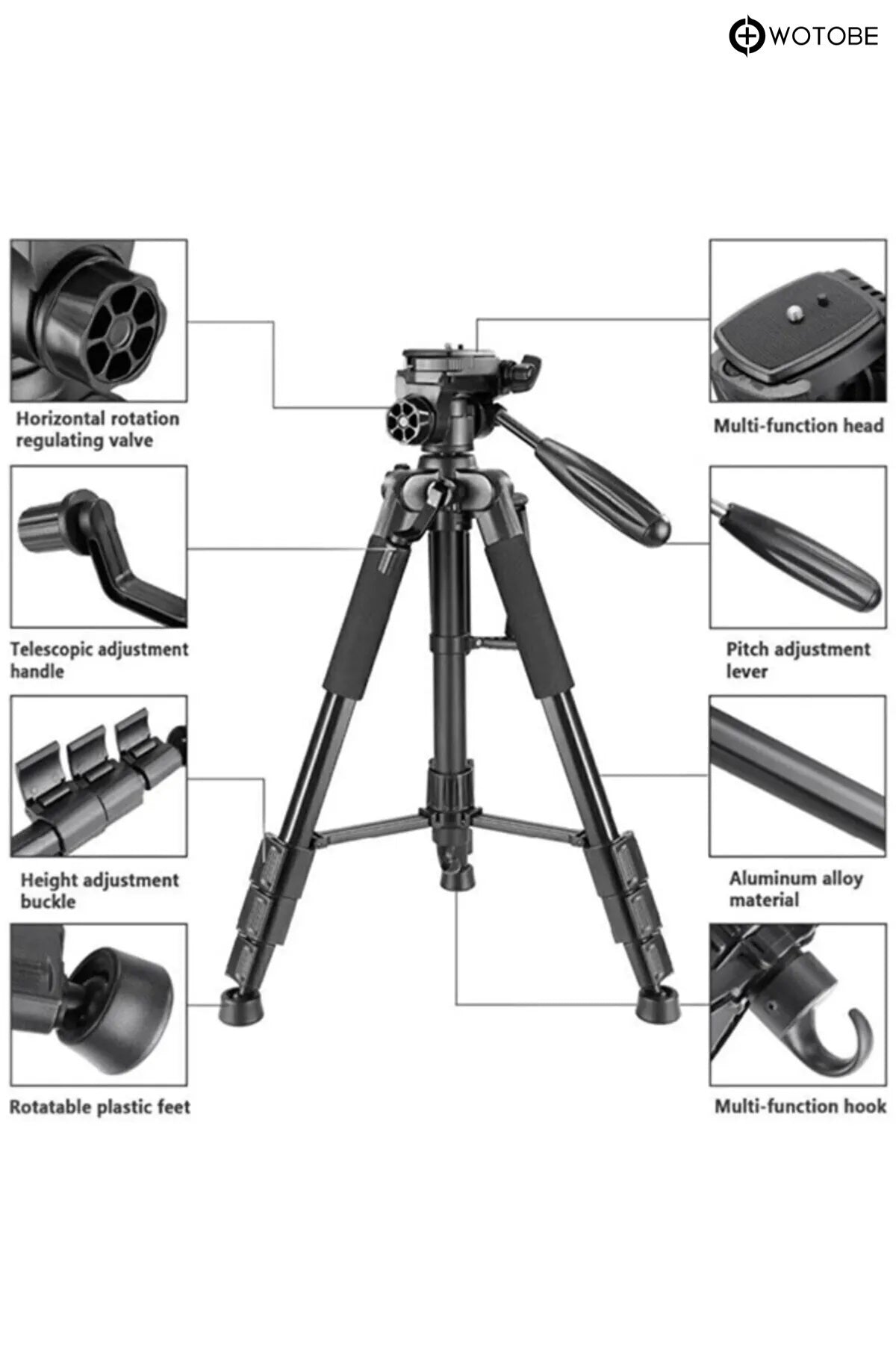Çantalı Ayarlanabilir Profesyonel Telefon Kamera Sabitleyici Tripod