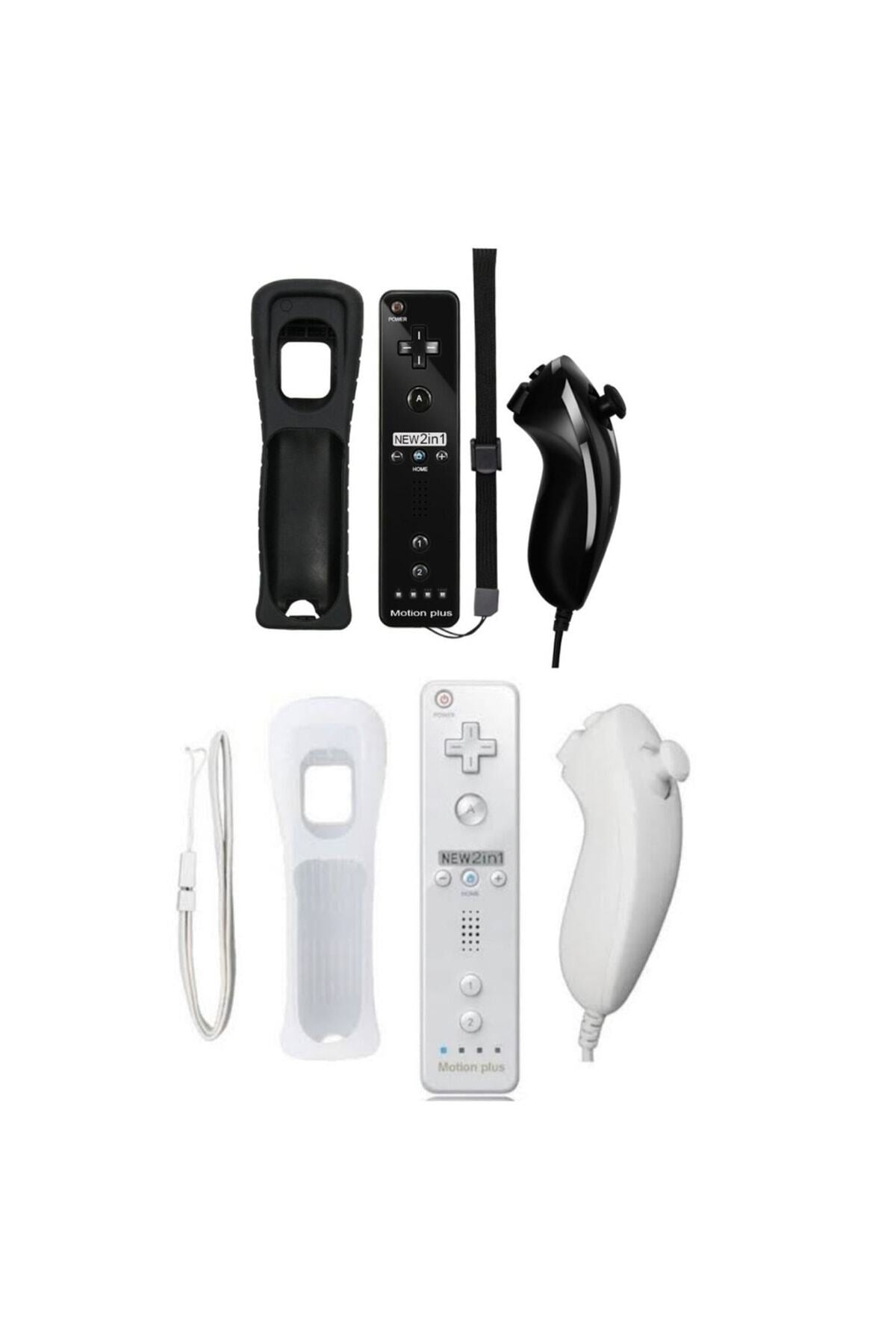 Nintendo Wii 2in1 Motion Plus Remote Kontroller + Nunchuk Kontroller Set Siyah