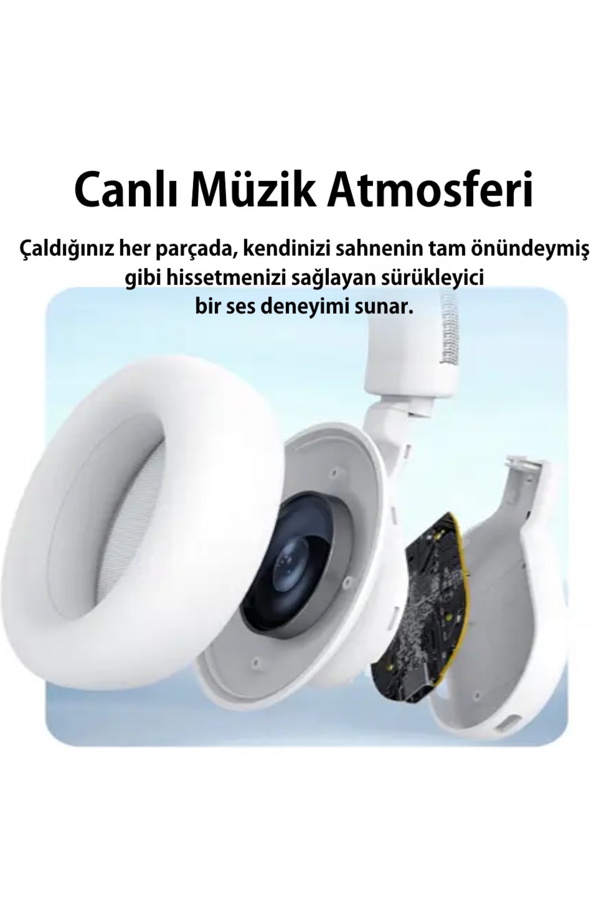 ANC Bluetooth 5.3 Hibrit Kulak Üstü Kablosuz Kulaklık - H1