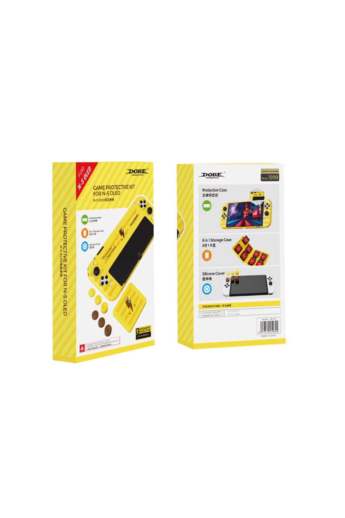 Switch Oled 3in1 Standlı Rnkli Kılıf Analog Yükseltici Ve Koruyucu Kart Kutusu Sarı