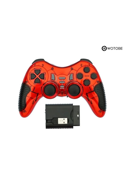 2.4g Ps1 Ps2 Ps3 Pc Android Tv Tv Box Android Telefon Uyumlu Titreşimli Kablosuz Joystick Kırmızı