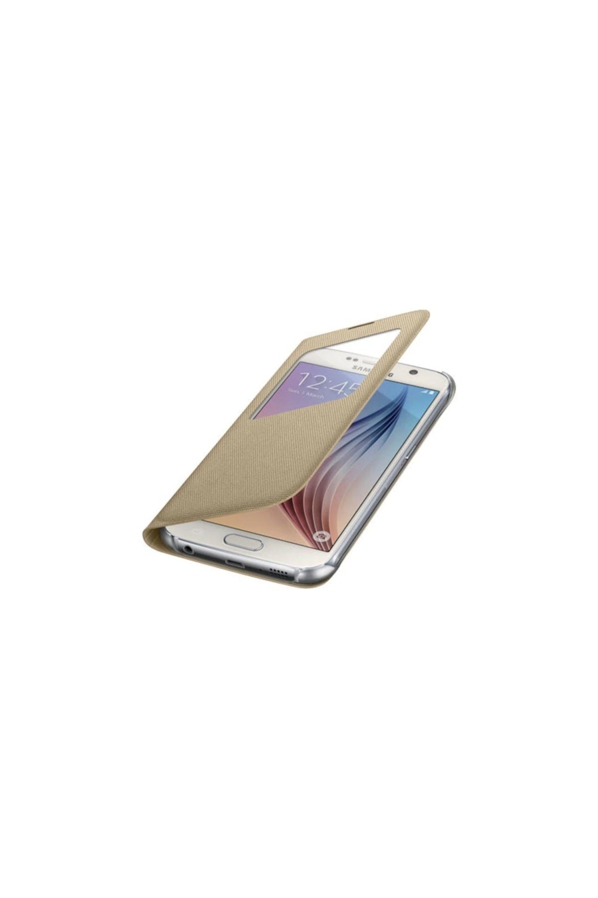 Samsung Galaxy S6 Uyku Modlu Pencereli Fabric Kılıf