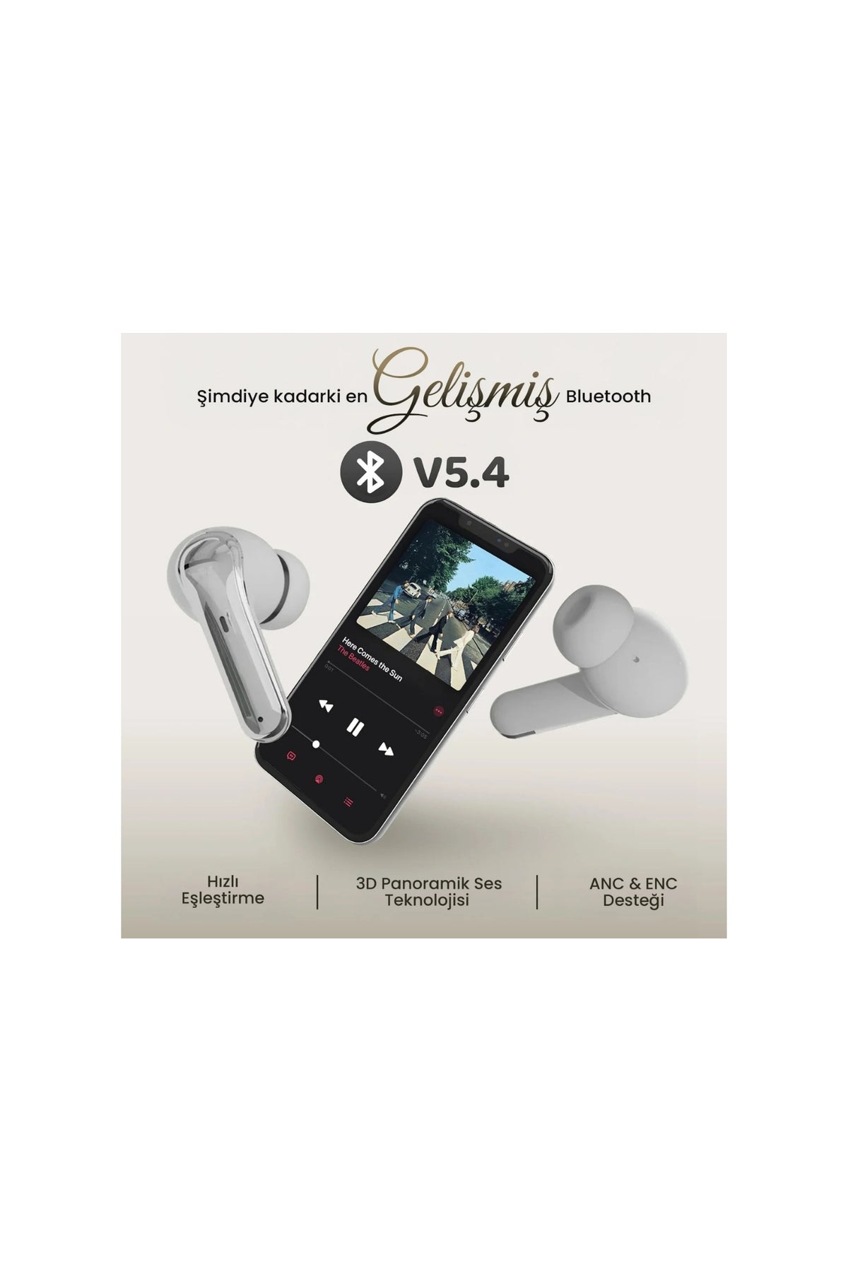 Bix TWX Soundcraft ANC ENC Bluetooth 5.4 TWS Kablosuz Kulak içi Kulaklık Beyaz