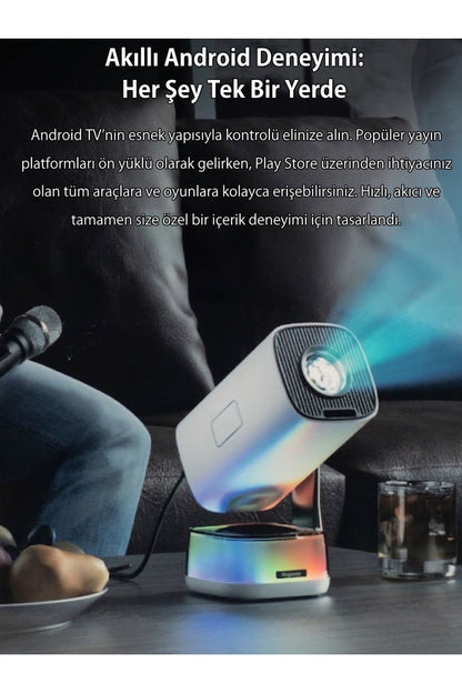 4K Android 13 RGB Taşınabilir Akıllı Mini Projeksiyon Cihazı - K6