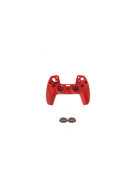 Cafele Ps5 Dualsense Joystick Silikon Kılıf + Analog Koruyucu Kırmızı