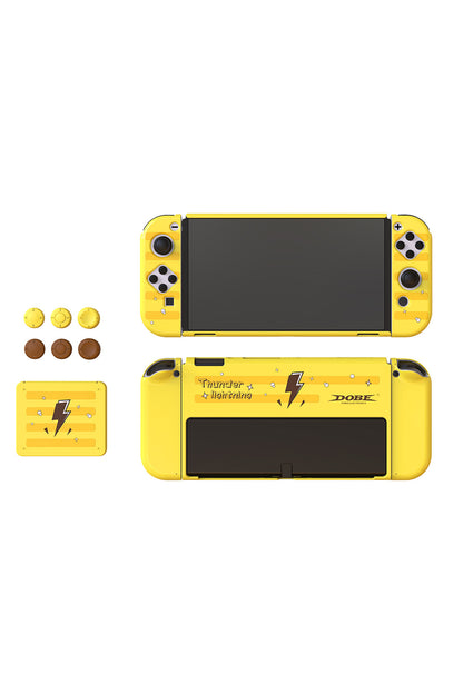 Switch Oled 3in1 Standlı Rnkli Kılıf Analog Yükseltici Ve Koruyucu Kart Kutusu Sarı