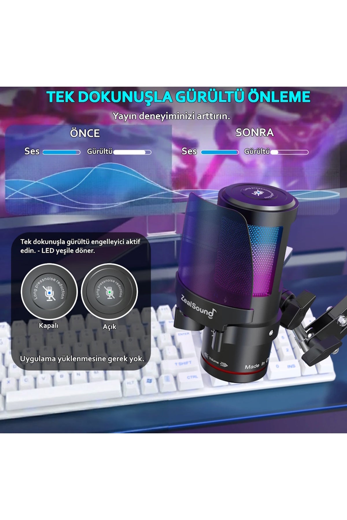 KM8S USB Condenser Gamer Mikrofon