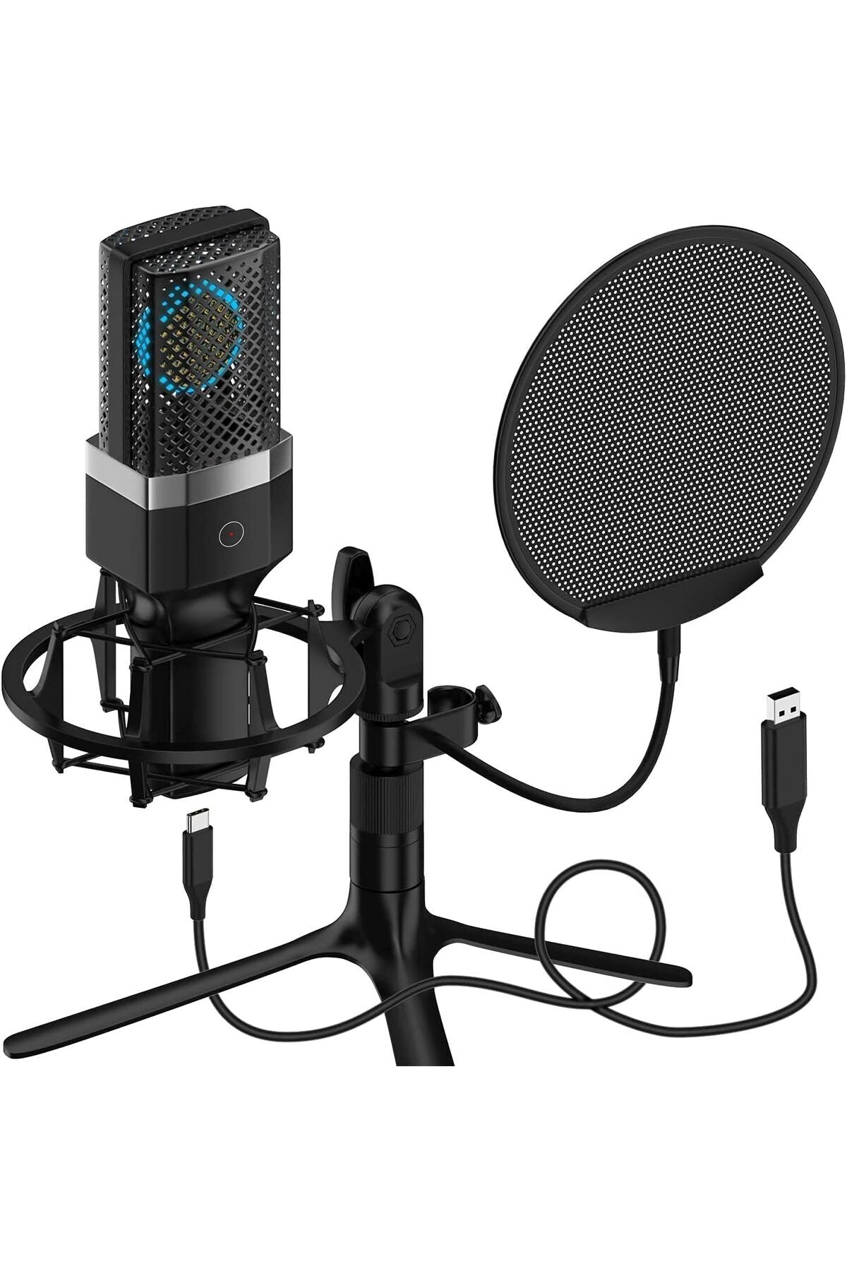 Micpro X1 Rgb Profesyonel Kardiyoid Kondansatör Mikrofon Siyah