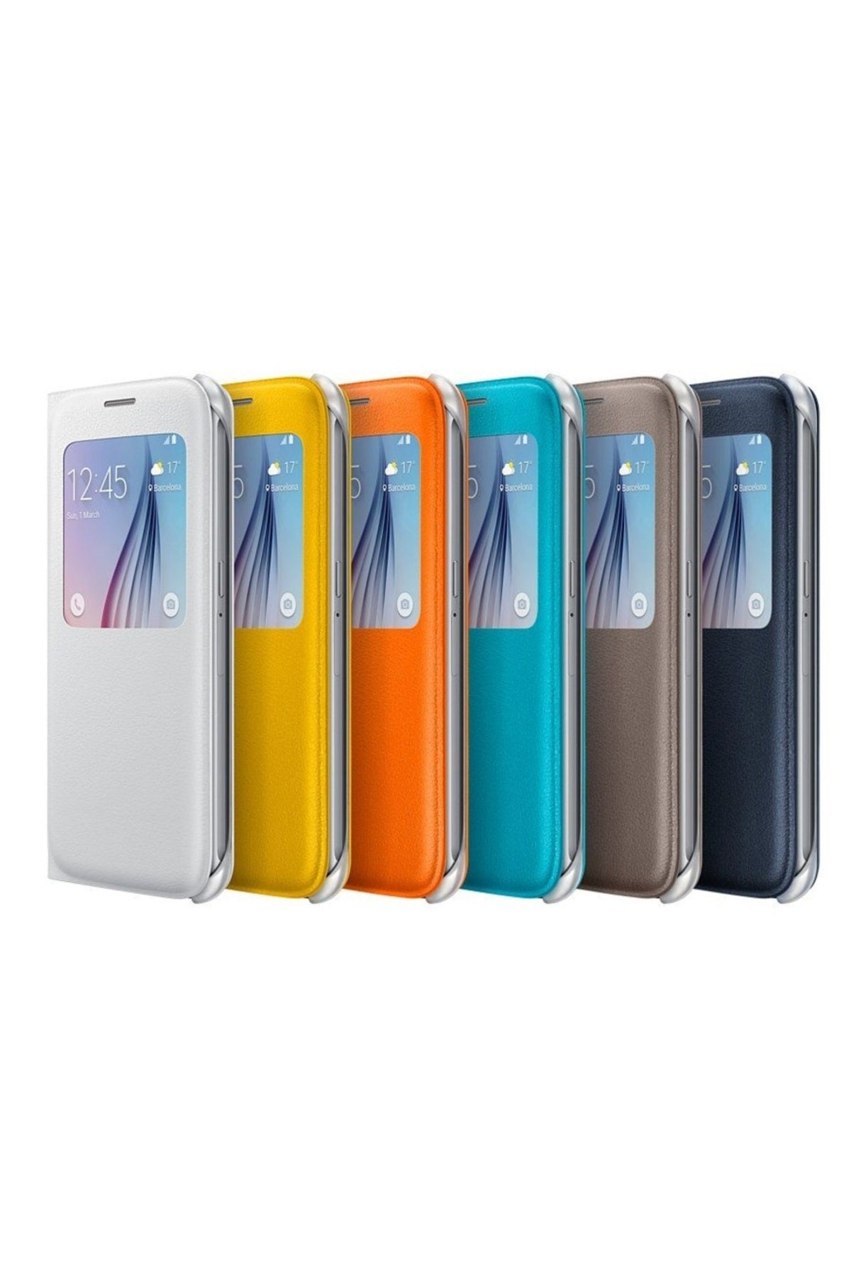 Samsung Galaxy S6 Orjinal Uyku Modlu Pencereli Deri Kılıf