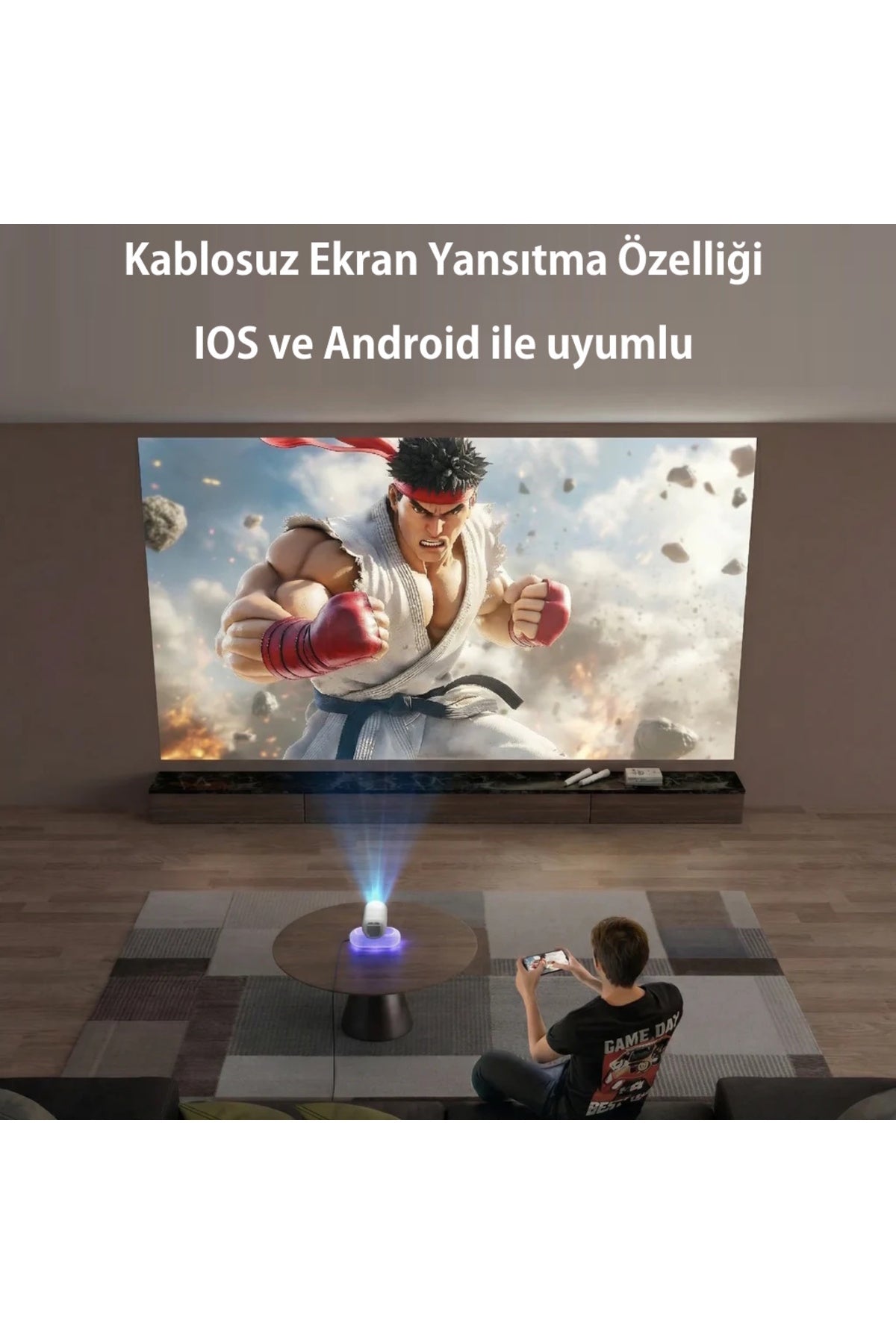 Taşınabilir Akıllı Mini 4K Projeksiyon Cihazı - K8