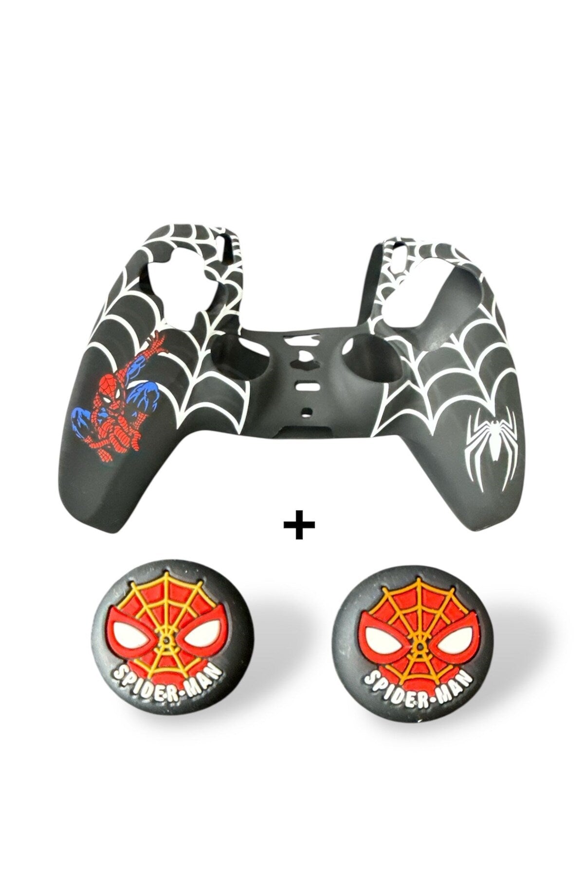 PS5 Dualsense Spider-Man Koruyucu Silikon Kılıf + Analog silikon Koruyucu