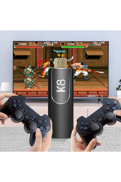 K8 4k Hdmi 10000+ Oyunlu Çift Kol 3d Retro Arcade Oyun Konsolu Siyah