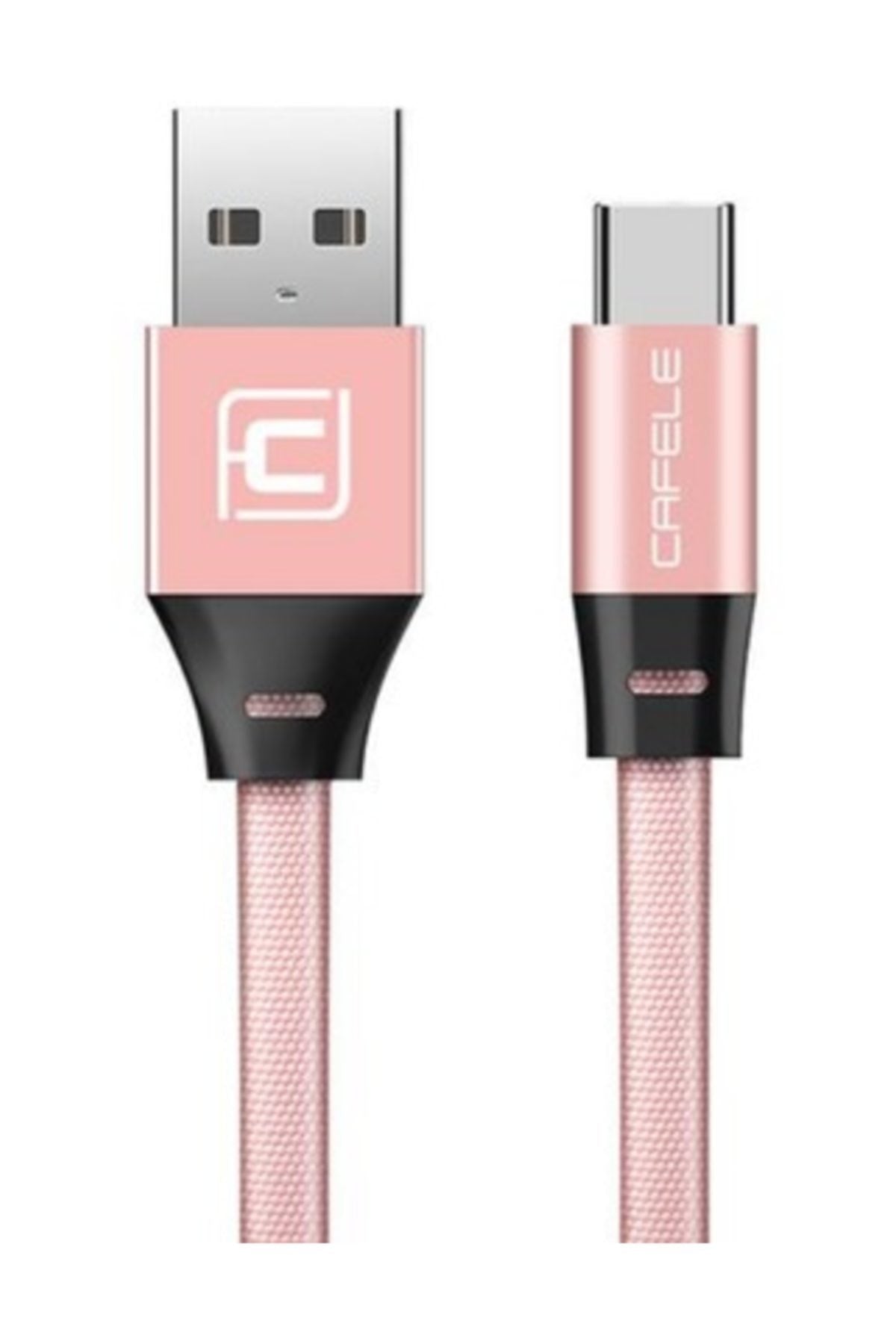 Type-c Flat Fiber Örgülü 2.4a Şarj Ve Data Kablosu-rose Gold
