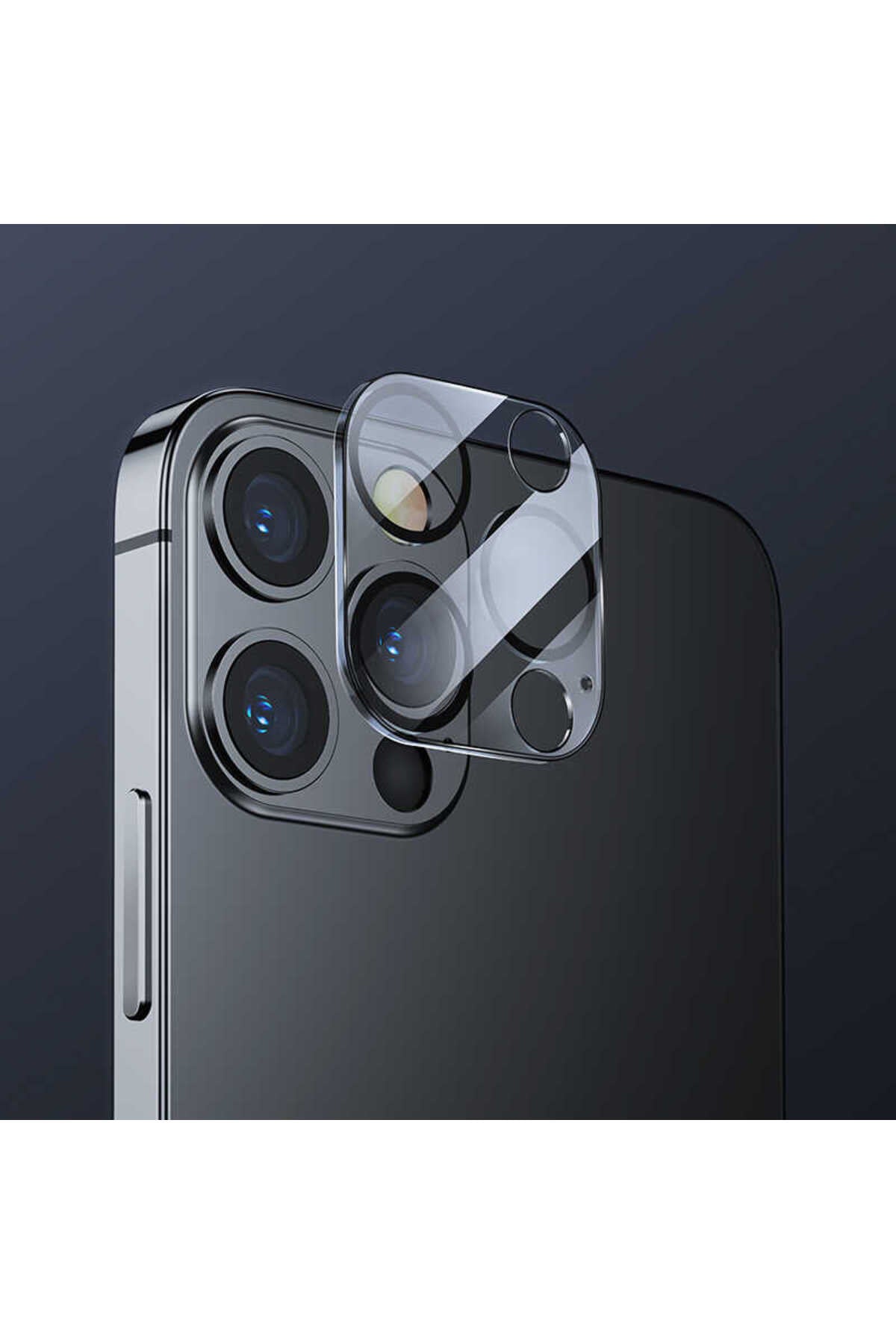 Apple Uyumlu iPhone 12 Pro Integrated Kamera Lens Koruyucu Cam Şeffaf