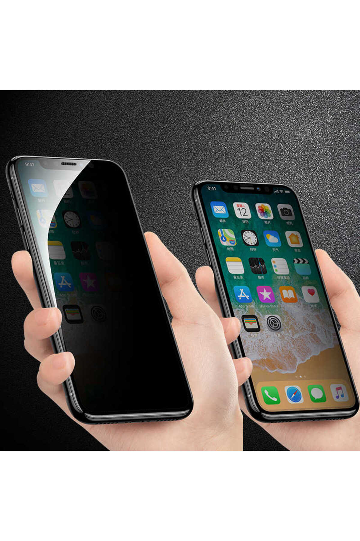 Apple Uyumlu   iPhone 12 Pro Anti-dust Privacy Temperli Ekran Koruyucu