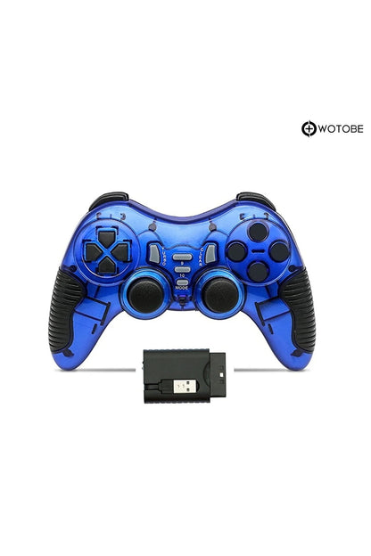 2.4g Ps1 Ps2 Ps3 Pc Android Tv Tv Box Android Telefon Uyumlu Titreşimli Kablosuz Joystick Mavi