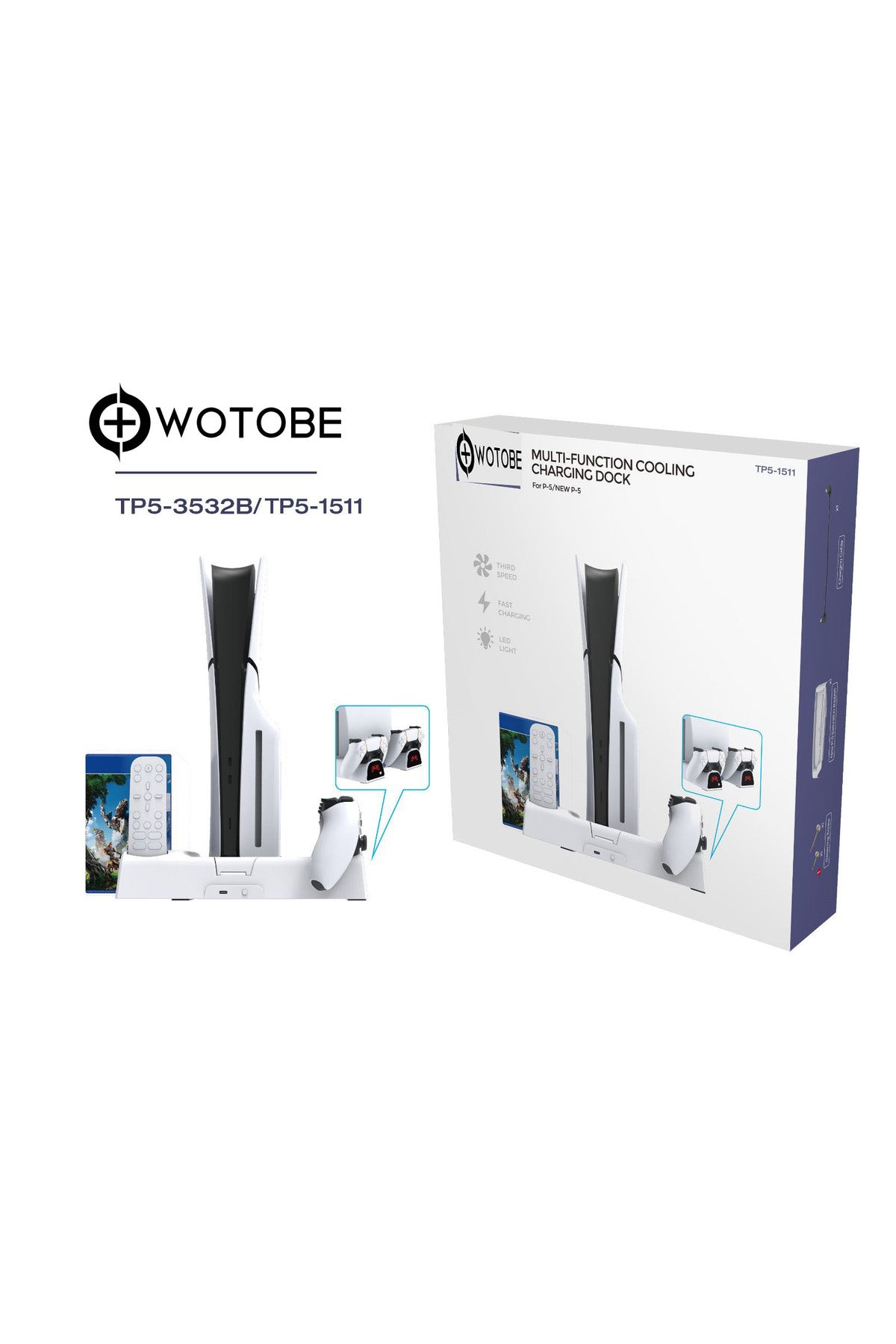 Tp5-3532b Ps5 Slim Ve Tüm Ps5 Modeller Ile Uyumlu Multi Fonksiyon Soğutma Ve Şarj Standı