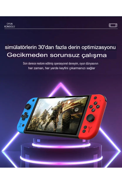 GX90 7 İnç IPS HD Ekran Oyun Konsolu Linux İşletim ve Çoklu Sistem Emülatörü Arcade Oyun Konsolu