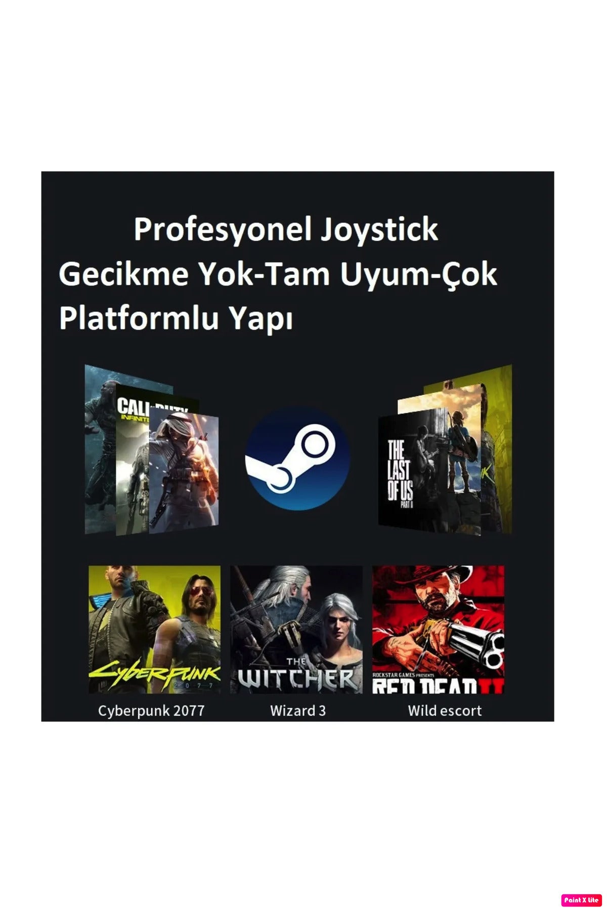 Wireless Kablosuz Pc Android Apple Uyumlu iOS Switch Tv Gamepad Ve Telefon Tutucu Siyah