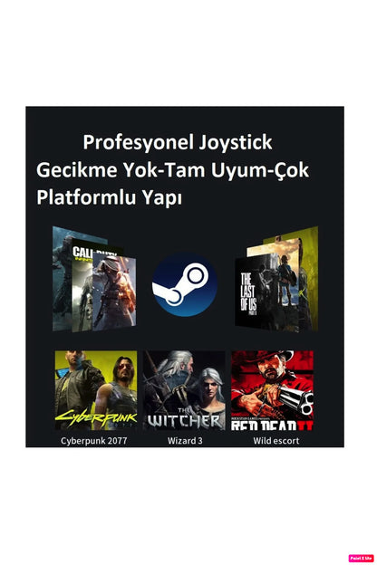 Wireless Kablosuz Pc Android Apple Uyumlu iOS Switch Tv Gamepad Ve Telefon Tutucu Siyah