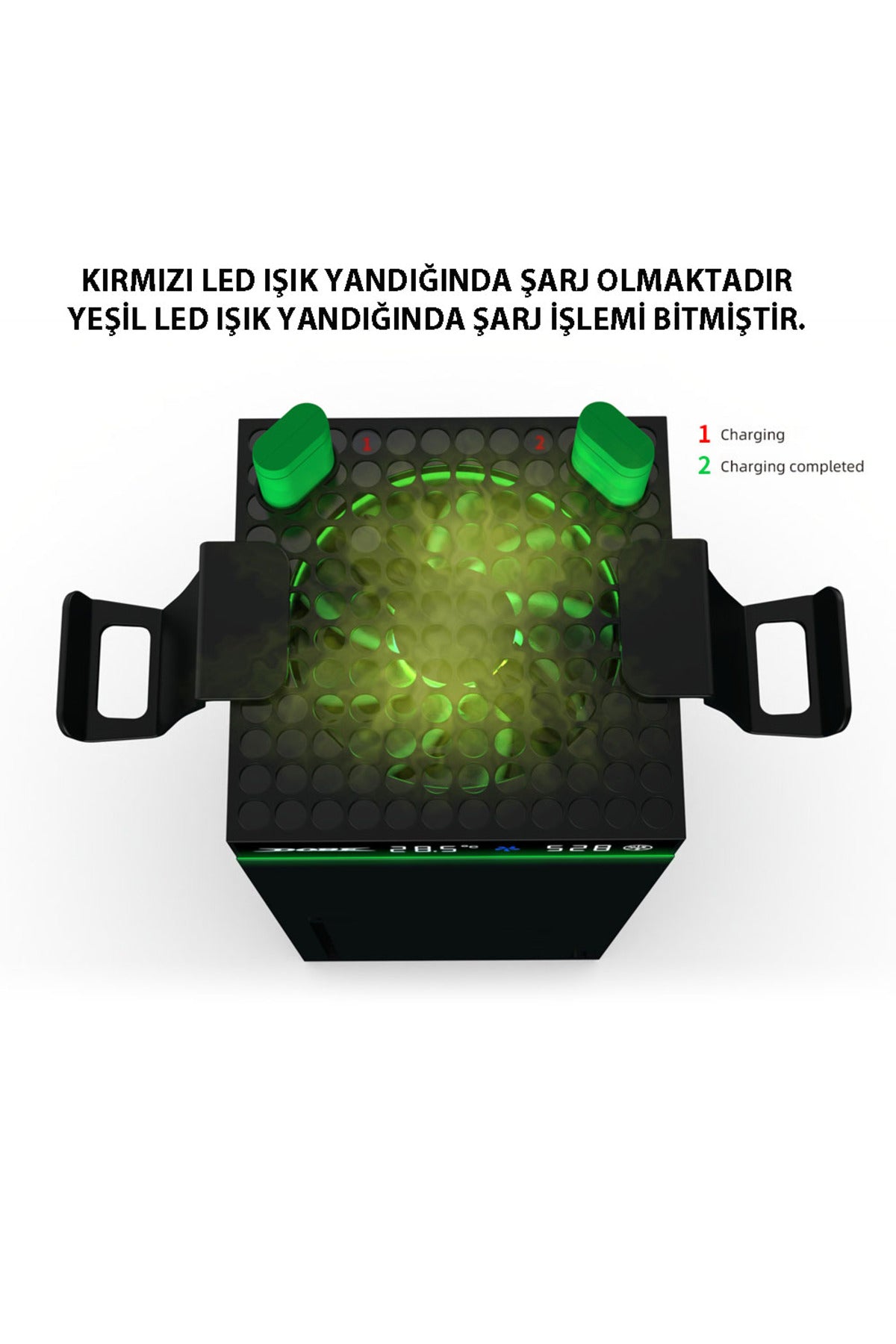 Tyx-3606 Xbox Series X 2 Adet 1200mah Pil Soğutucu Fan Ve Joystick Standlı Ünite