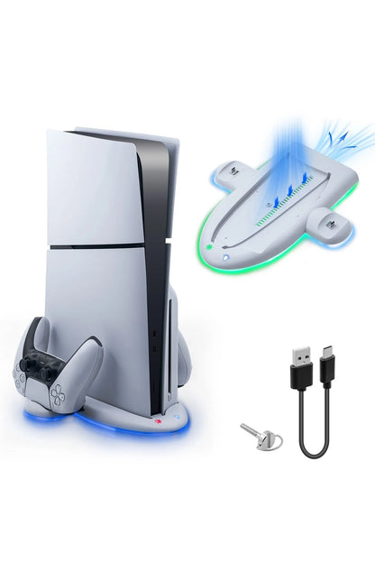 Ps5 Slim Ve Ps5 Slim Dijital Uyumlu Rgb Işıklı Multi Fonksiyon Soğutma Ve Şarj Ünitesi